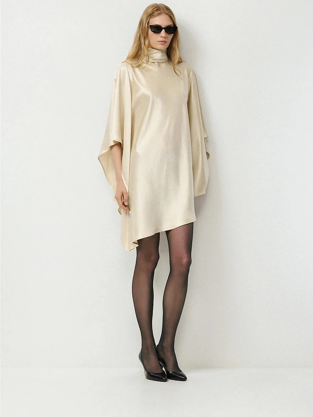 Aritzia Ivory Satin Mini Dress | Bridal / Courthouse Wedding